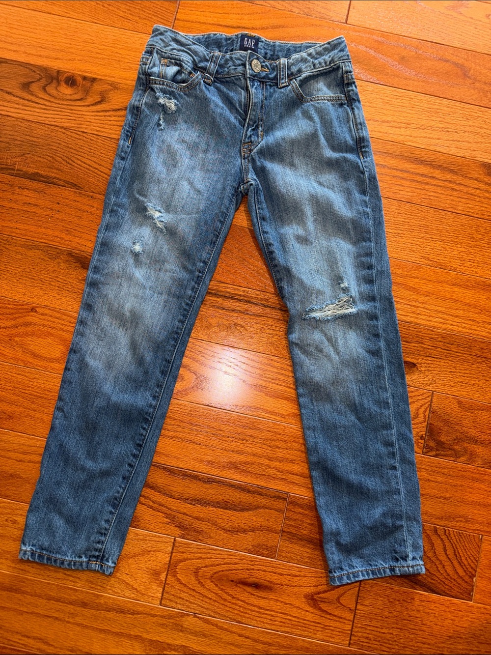 GAP Denim girls distressed jeans 7 Regular Girlfriend fit